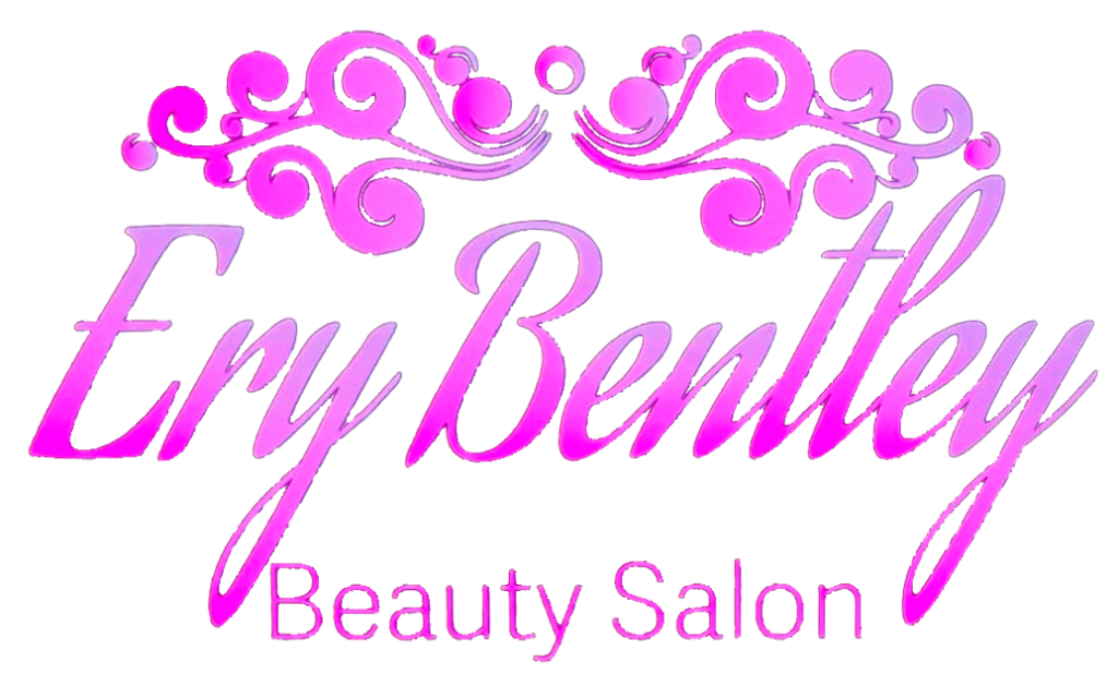 A pink and purple logo for a beauty salon.