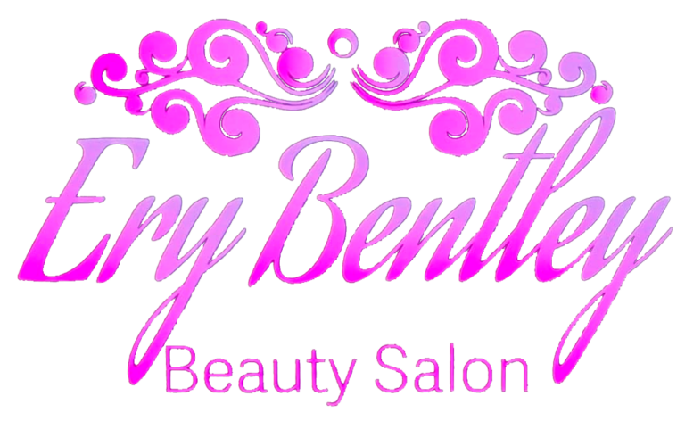 A pink and purple logo for a beauty salon.